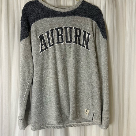 Pressbox Tops - Vintage Pressbox Gray and Blue Auburn Sweatshirt